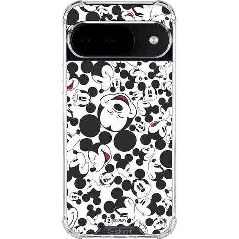 Disney Mickey Mouse Face Pattern Google Pixel 10 Clear Case